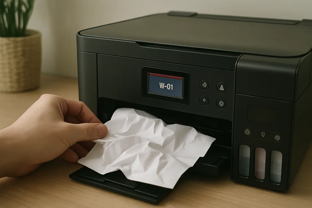 Erro W-01 na Epson L3250: o que significa e como resolver o atolamento de papel